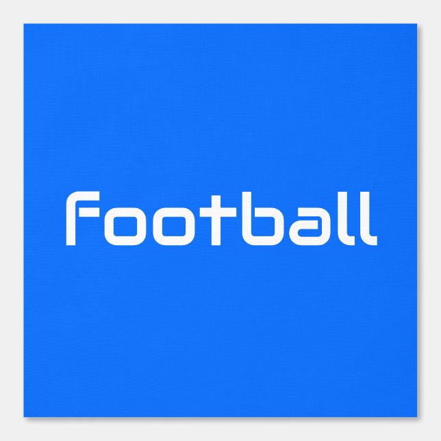Moderner weißer FUSSBALL-Text auf hellblau Tapete (Vorderseite)