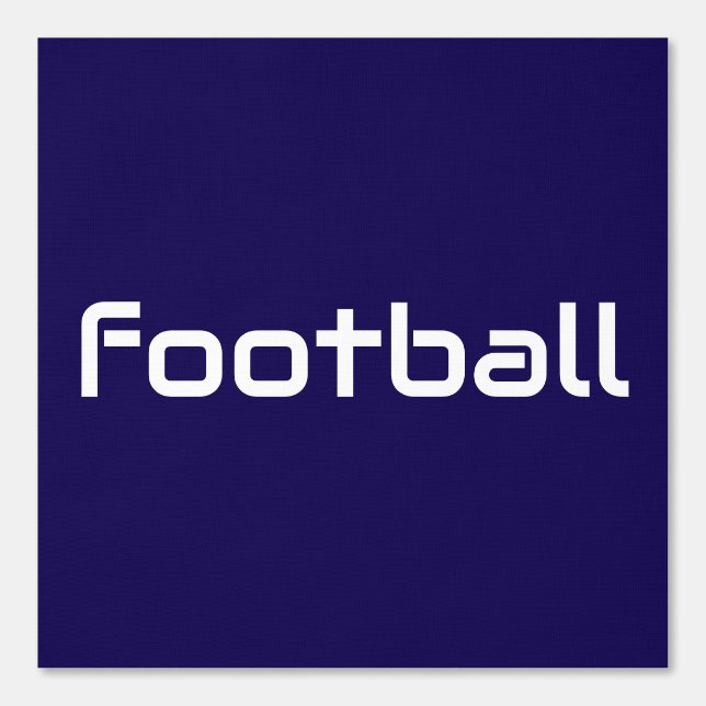 Moderner weißer FUSSBALL-Text über Navy Blue Tapete (Vorderseite)