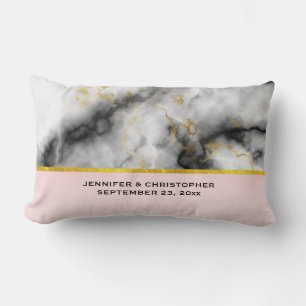 Moderner weißer grauer Marmor mit goldfarbener Hoc Lendenkissen