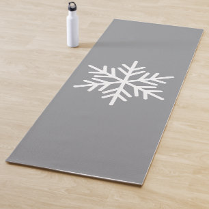 Moderner weißer nordischer Schneeflocken Grau Hint Yogamatte
