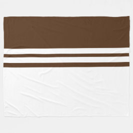 Moderner weißer Racing Streifen Kakaofarbblock Fleecedecke