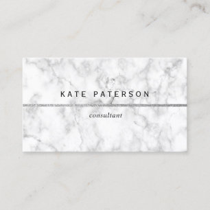 Moderner weißer silberner visitenkarte