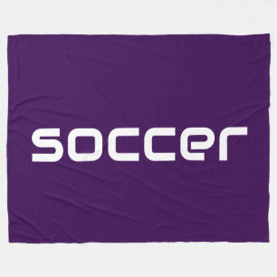 Moderner weißer SOCCER-Text auf fett tief Lila Fleecedecke