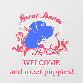 Moderner Welpenverkäufer Begrüßungsanschrift Fensteraufkleber