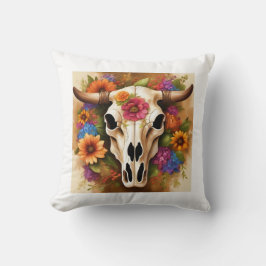 Moderner Western Kuhschädel mit Blume Kissen