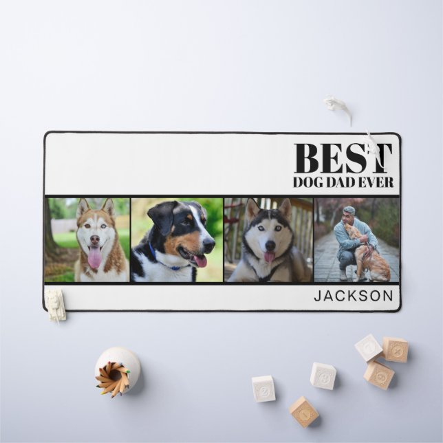 Moderner White Dog Vater kundenspezifisch vier Fot Schreibtischunterlage (Kindertisch)