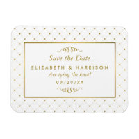 Moderner White & Gold Foil Effekt Save the Date