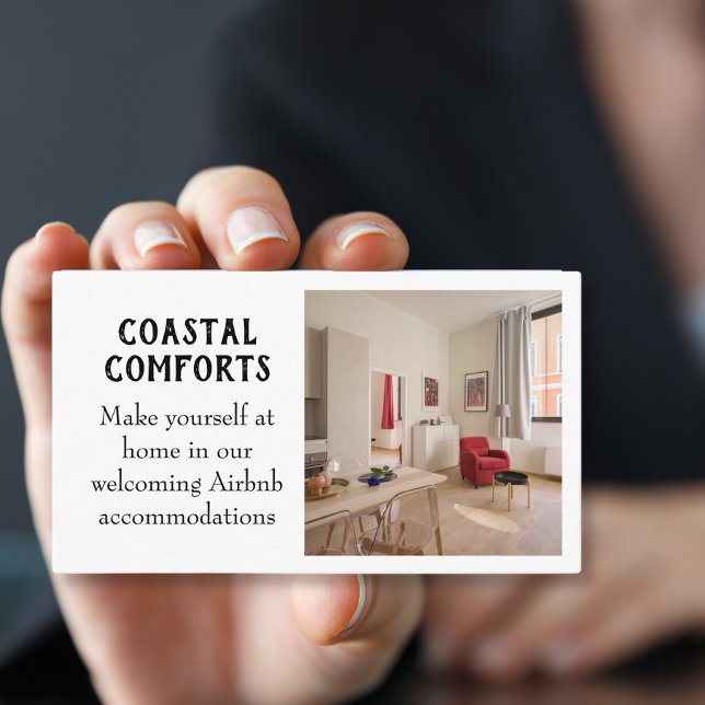 Moderner White Vacation Renta QR Code Visitenkarte (Von Creator hochgeladen)