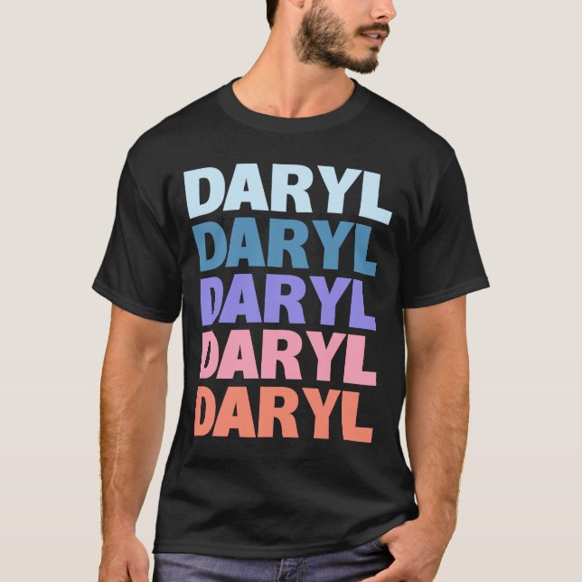 Moderner, wiederholter Text Daryl T-Shirt (Vorderseite)