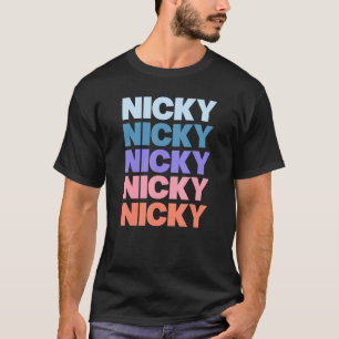 Moderner, wiederholter Text Nicky T-Shirt