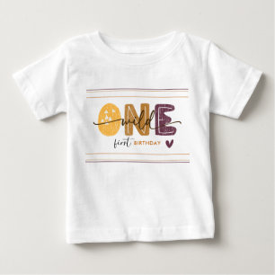 Moderner Wilder Erster Geburtstag Baby T-shirt
