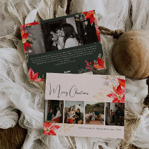 Moderner Winter floral frohe Weihnachten Fünf Foto