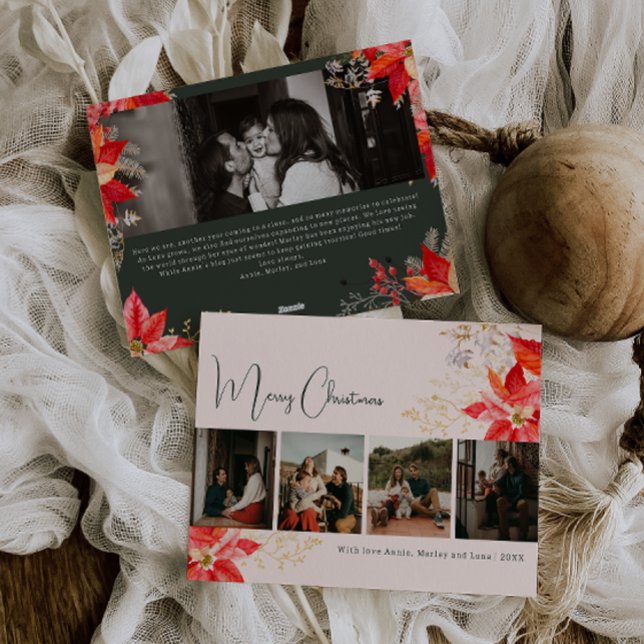 Moderner Winter floral frohe Weihnachten Fünf Foto (Von Creator hochgeladen)