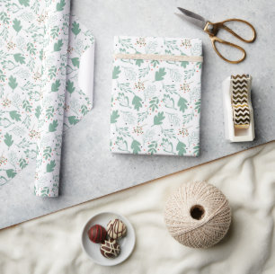 MODERNER WINTER GREENERY URLAUB GESCHENKPAPIER