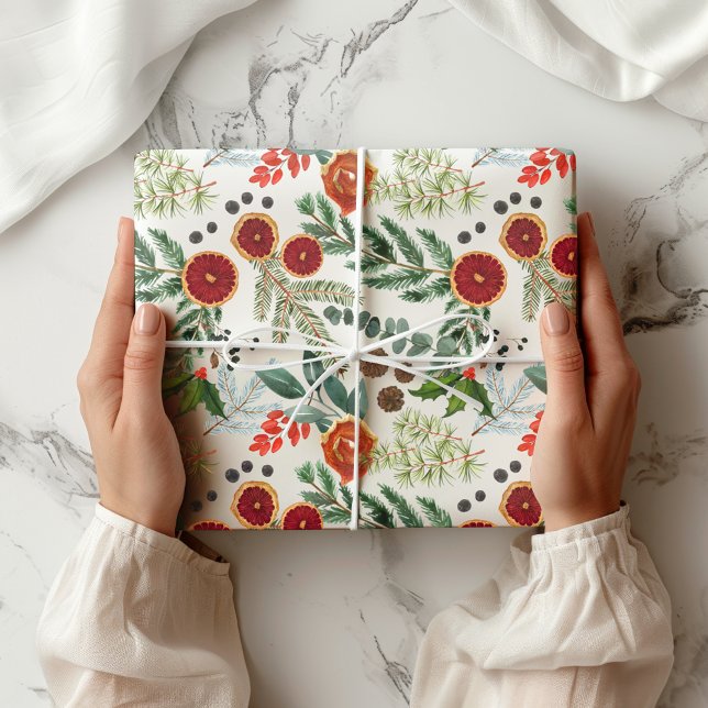 Moderner Winterskandinavischer Weihnachtswald Geschenkpapier Set (Von Creator hochgeladen)