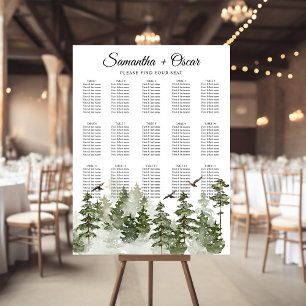 Moderner Winterwald mit Schnee Poster