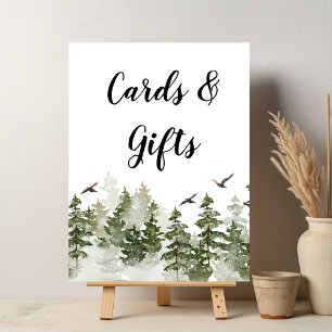 Moderner Winterwald mit Schnee Poster