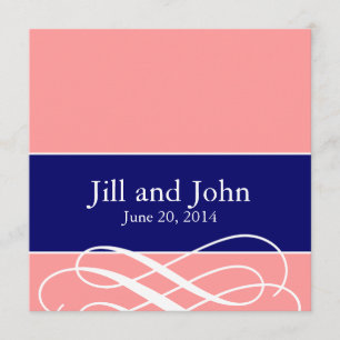 Moderner Wirbel, der Einladungs-korallenrotes Einladung