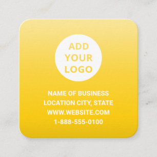 Moderner Yellow Ombre Gradient Custom Logo QR Code Quadratische Visitenkarte