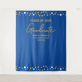 Moderner Yellow Orange Blue Graduate Abschluss Wandteppich