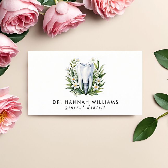 Moderner Zahnarzt Orthodontist Wasserfarbe QR Code Visitenkarte (Von Creator hochgeladen)