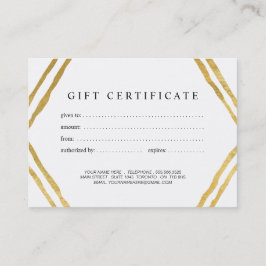 Moderner zeitgenössischer GoldGeschenkgutschein Rabattkarte