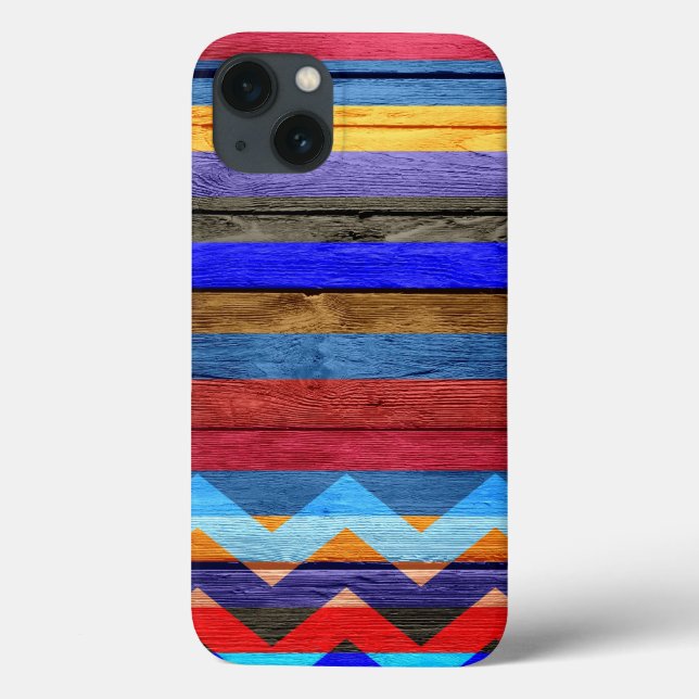 Moderner Zickzack Holzstreifen #2 Case-Mate iPhone Hülle (Rückseite)