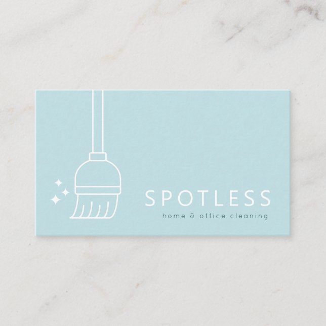 Moderner Zimmerservice mit hellblauer Reinigung Visitenkarte (Vorderseite)