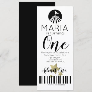 Moderner Zirkus Erster Geburtstag Ticket Party Einladung