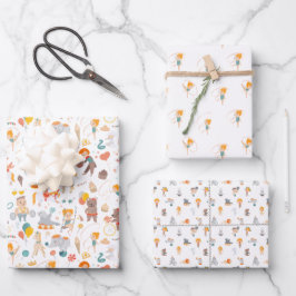 Moderner Zirkusspass Geschenkpapier Set