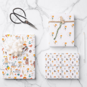 Moderner Zirkusspass Geschenkpapier Set