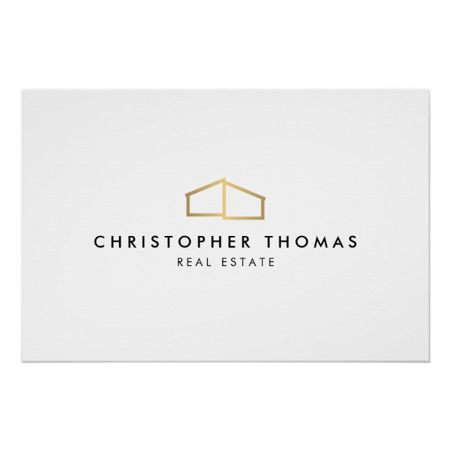 Moderner Zuhause Realtor-Gold-Logo-Download Poster (Vorderseite)