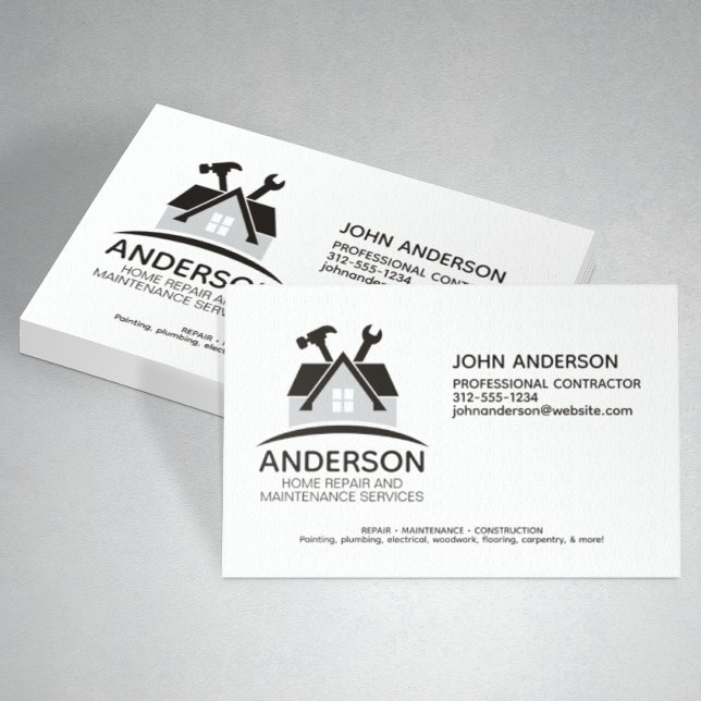 Moderner Zuhause-Reparaturservice Visitenkarte (Von Creator hochgeladen)
