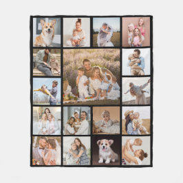 Modernes 17-Foto Collage Fleece Blanket