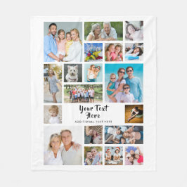 Modernes 19-Foto Collage Personalisiert Fleecedecke