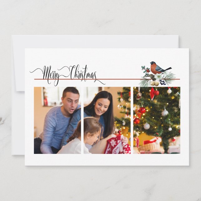 Modernes 1 oder 3 Foto mit robustem Weihnachtsgesc (Vorderseite)