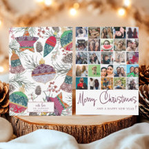 Modernes 25 Foto Collage Weihnachtsmuster