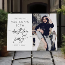 Modernes 30. Geburtstag Party Script Foto Willkomm