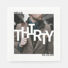 Modernes 30. Geburtstags-Foto Serviette