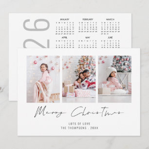 Modernes 3 Foto 2026 Kalender Frohe Weihnachten