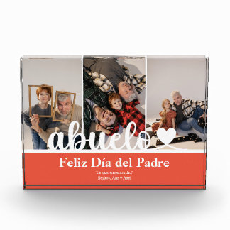 Modernes 3 Foto Abuelo Dia del Padre Foto Block