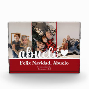 Modernes 3 Foto Abuelo Feliz Navidad Foto Block