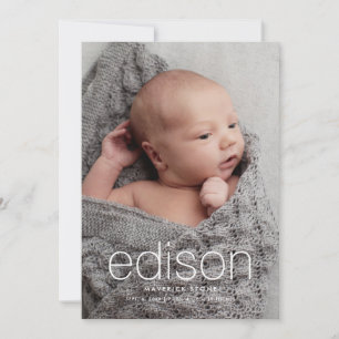 Modernes 3 Foto Baby Birth Ankündigung