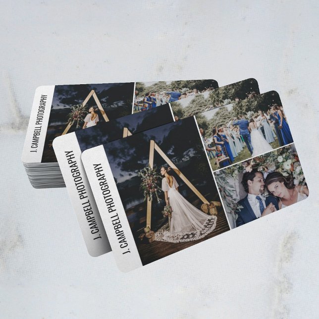 Modernes 3-Foto Collage Beruflich Fotograf Visitenkarte (Von Creator hochgeladen)