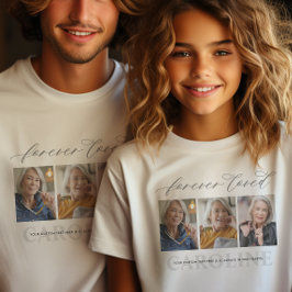 Modernes 3-Foto-Fest Loved Beerdigung/Memorial T-Shirt