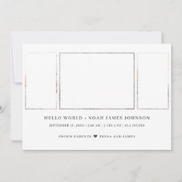 Modernes 3 Foto Geburtsjahr Ankündigung