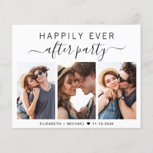 Modernes 3-Foto Hochzeitsempfang Flyer