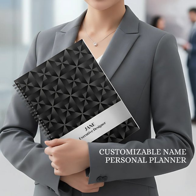 Modernes 3D-Farbmuster Schwarz Diamant Geometrie Planer (Von Creator hochgeladen)