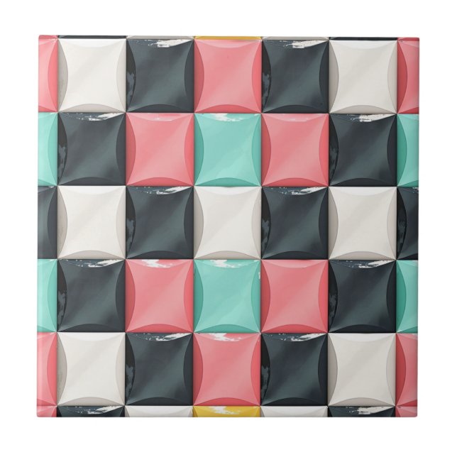 Modernes 3D-Muster aus gedrehtem Tile in Pastel &  Fliese (Vorderseite)
