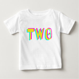 Modernes 3D Two Yellow Second Birthday Baby T - Sh Baby T-shirt